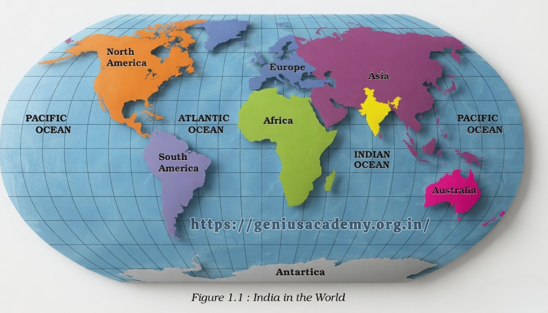 Location of India in the world