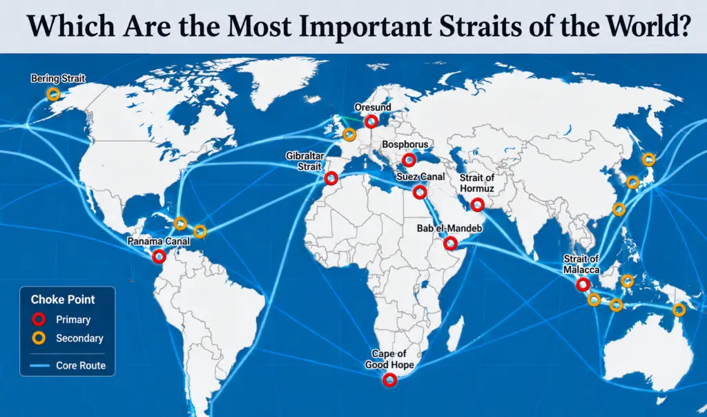 Which are the most important Straits of the world?