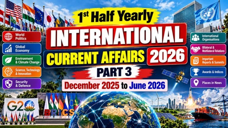 1st Half Yearly International Current Affairs 2026 Part 3