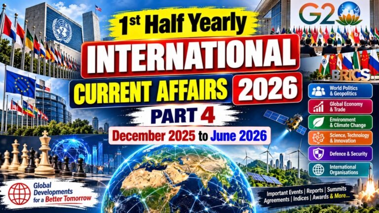 1st Half Yearly International Current Affairs 2026 Part 4