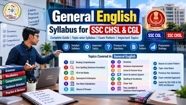 General English Syllabus for SSC CHSL & CGL