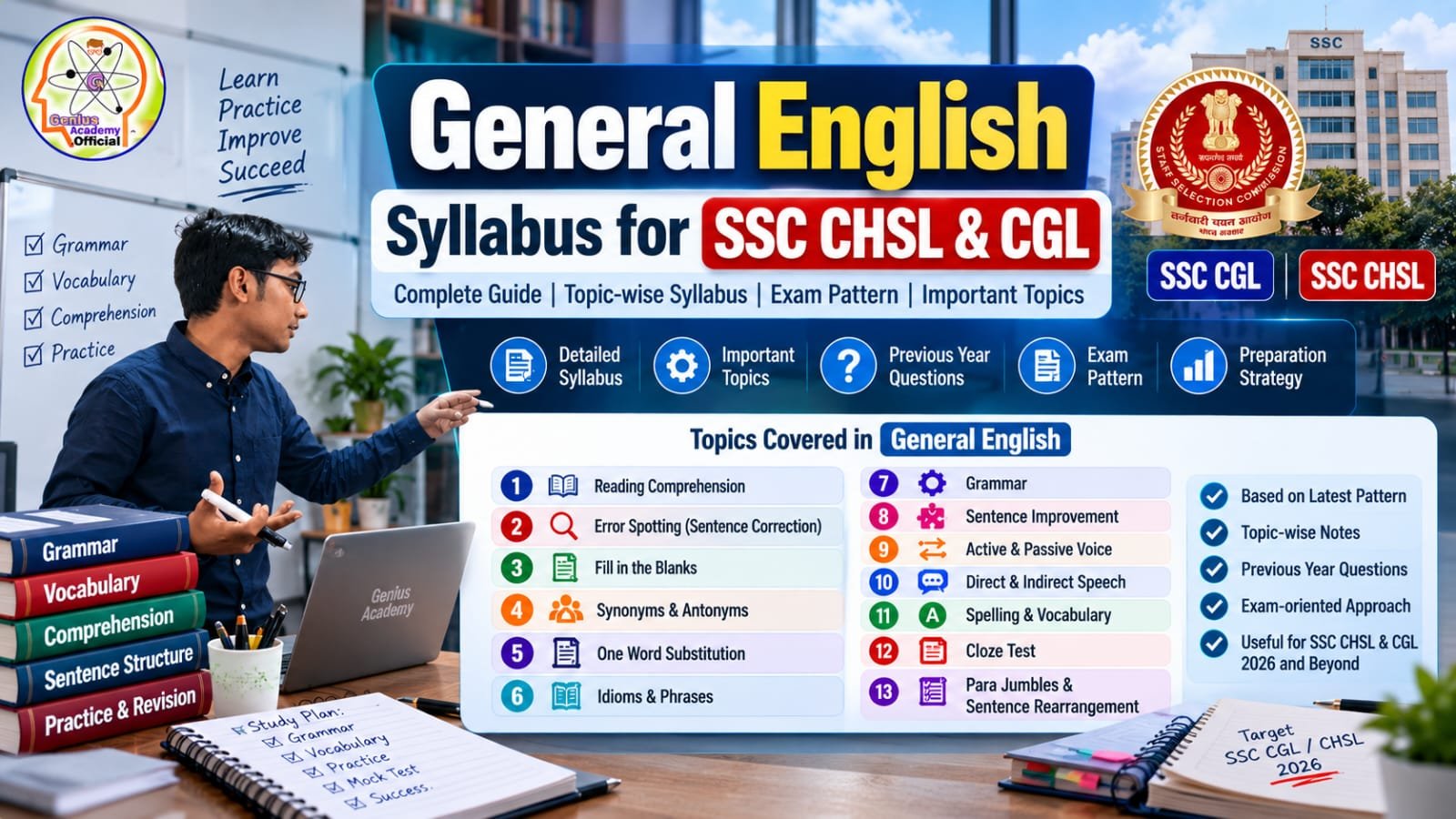 General English Syllabus for SSC CHSL & CGL