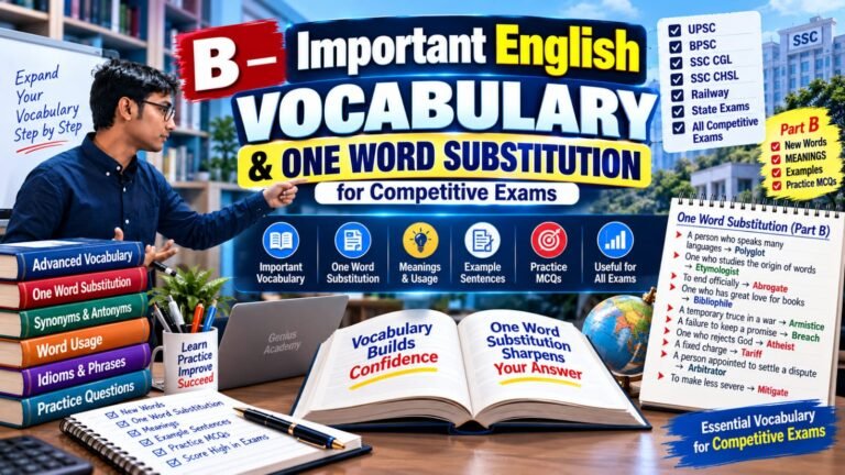 One Word Substitute of B Important Vocabulary for Competitive Exams