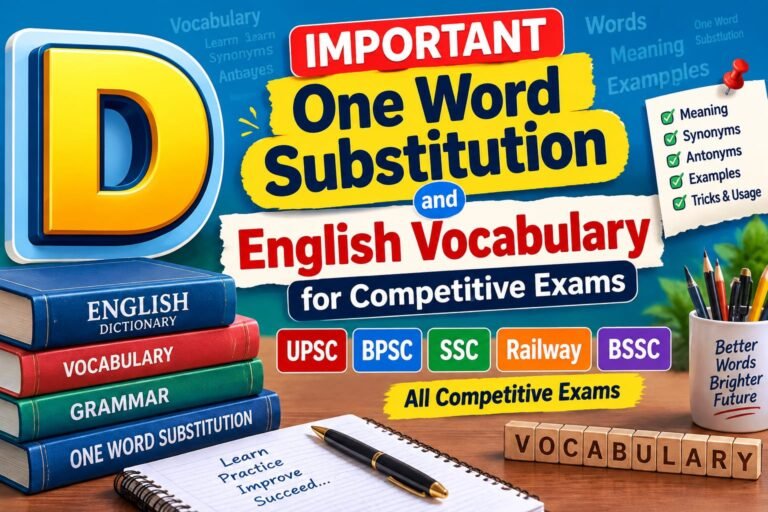 One Word Substitute of D Important Vocabulary for Competitive Exams