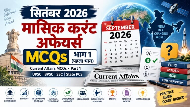 September 2026 Current Affairs MCQs Part 1