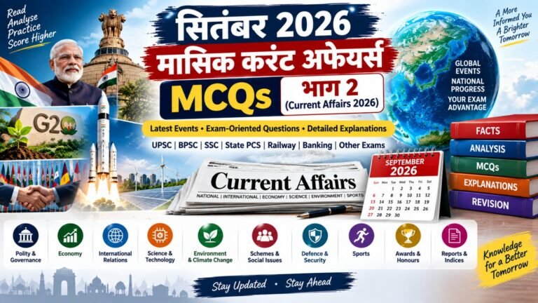 September 2026 Current Affairs MCQs Part 2