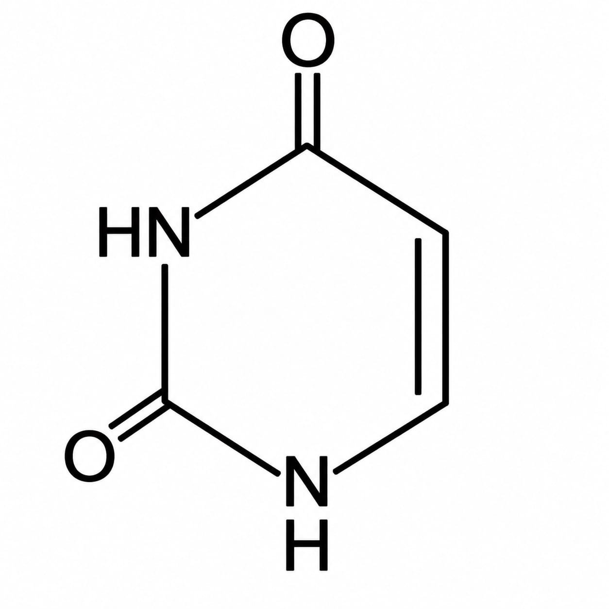 Chemical structure of Uracil / यूरैसिल की रासायनिक संरचना