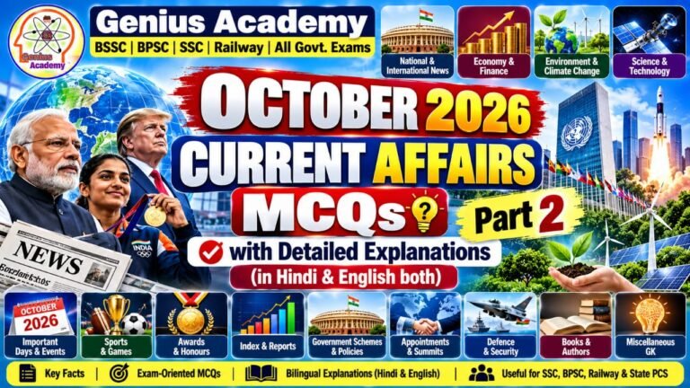 October 2026 Current Affairs MCQs Part 2
