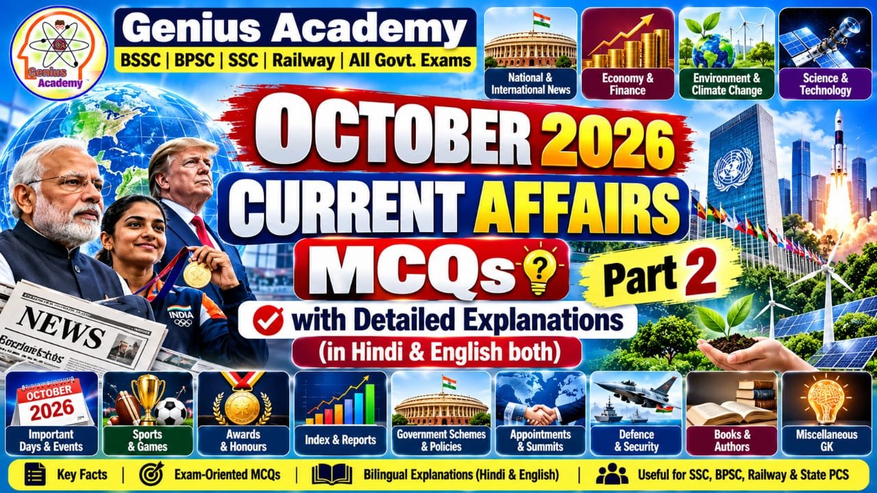 October 2026 Current Affairs MCQs Part 2