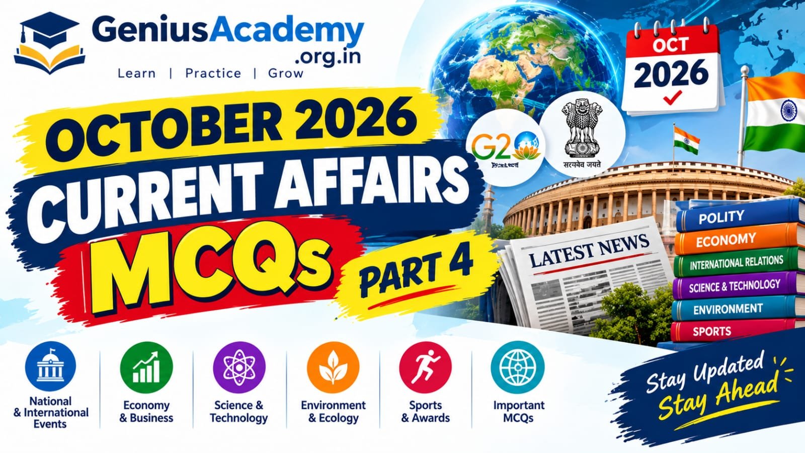 October 2026 Current Affairs MCQs Part 4