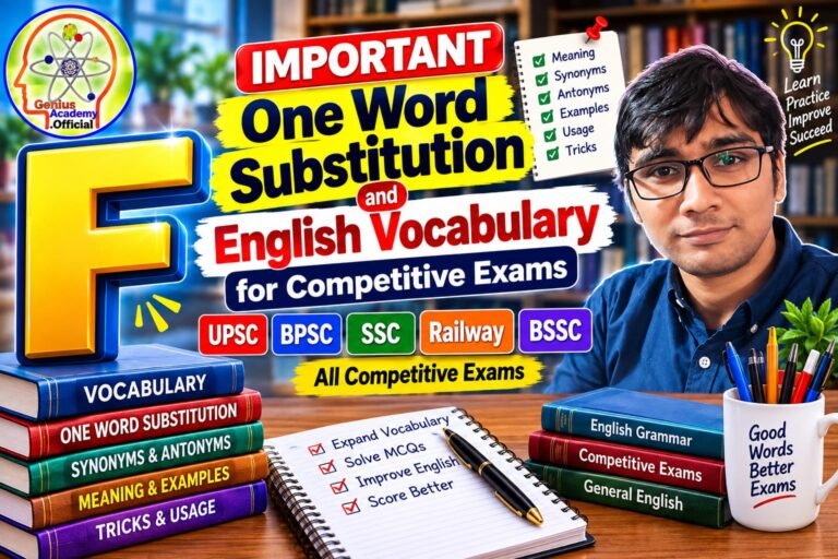 One Word Substitute of F Important Vocabulary for Competitive Exams