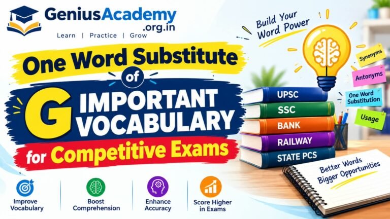 One Word Substitute of G Important Vocabulary for Competitive Exams
