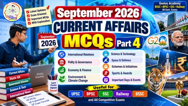 September 2026 Current Affairs MCQs Part 4